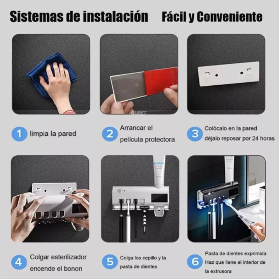 Dispensador y Esterilizador Cepillos UV